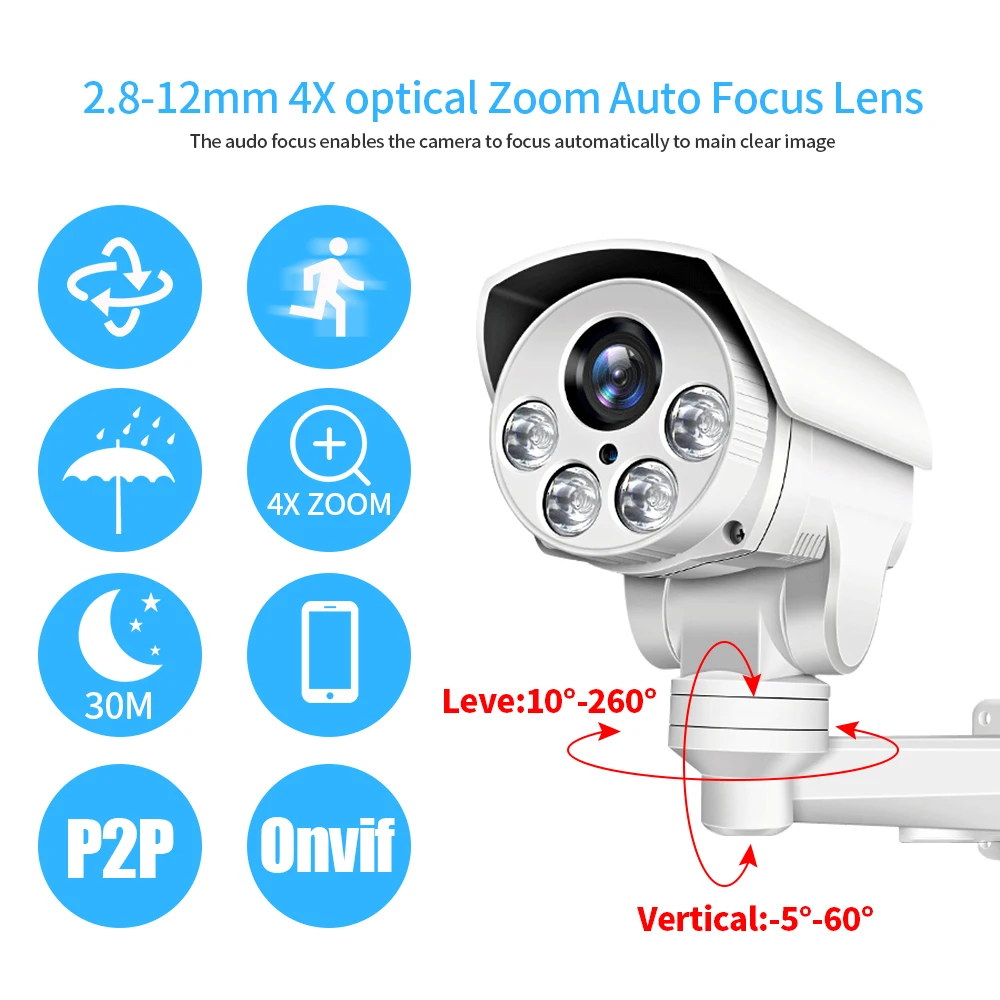 LOOSAFE 5mp Security Camera System Wireless Ip Camera Wifi Outdoor Motion Detection Ptz Smart Life Outdoor Camera