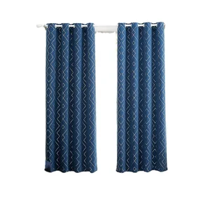 Rancho New Modern Grommet Sliver Foil Print Living Room Blackout Curtains Window