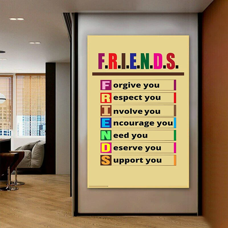 Wholesale FRIENDS English word meaning Quotes Wall Art Pictures ...