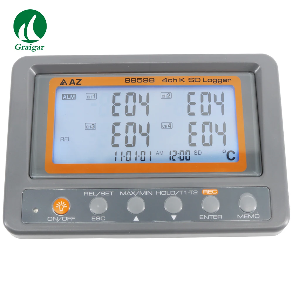 Az88598 Portable 4 Channel K Thermometer Sd Card Data Logger Temperature Recorder Buy Data Logger Temperature Recorder Thermometer Product On Alibaba Com