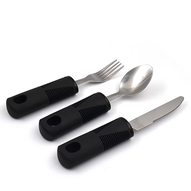 Adaptive Utensil Set Arthritis Aid Silverware for Parkinsons Hand Tremors - Easy Grip for Shaking and Trembling Hands