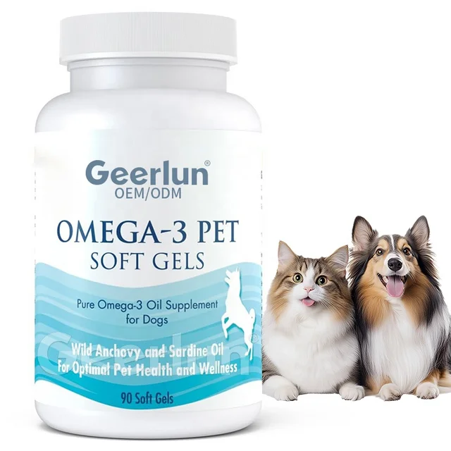 OEM ODM Natural Pure Fish Oil Pet Supplement Skin Coat Health Support Joint Care Epa Dha Omega 3 Softgel for Dog Cat