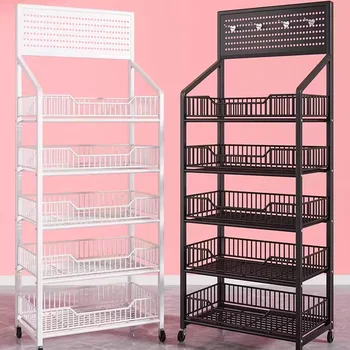 Commercial Metal Display Stand for Snacks Supermarket Use Iron and Steel Shelves