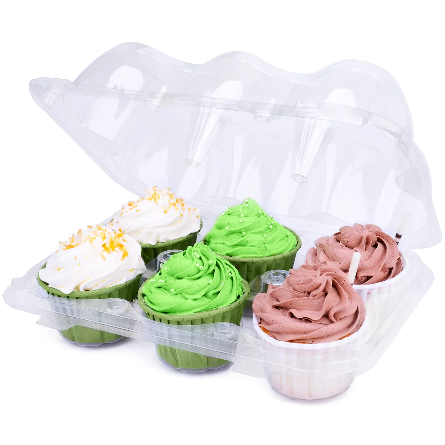 Choice 2-Compartment Clear OPS Plastic Cupcake / Muffin Container