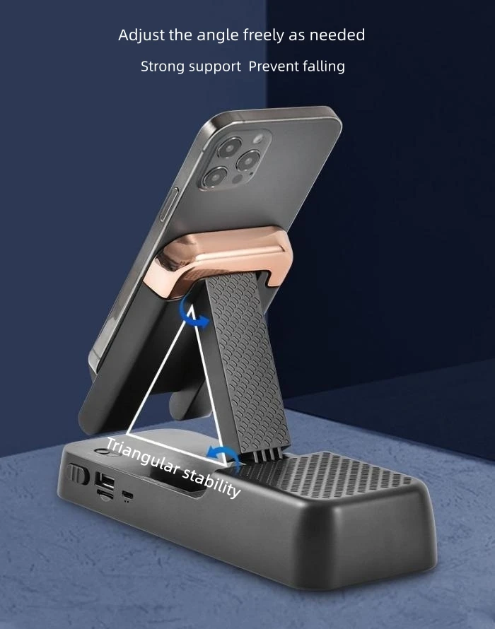 F18 Foldable Cell Phone Stand Portable Mobile Phone Bracket Blue Tooth Speaker 2 in One