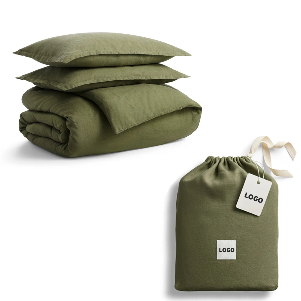 French Stone Washed Duvet French 100 Flax Nature Style Fitted Sheet