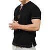 Black mens renaissance shirt medieval blouse