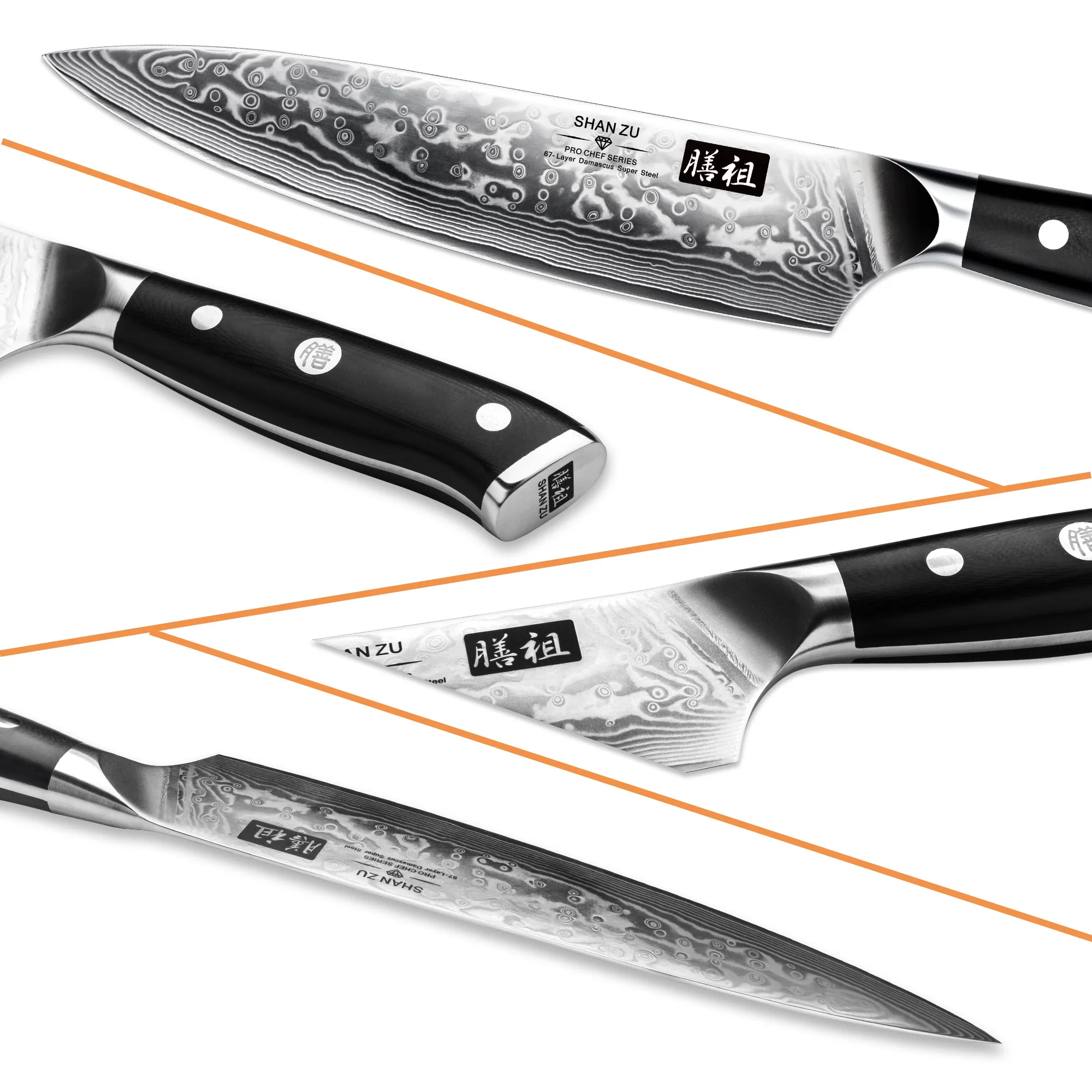 SHAN ZU Chef Knife 8 Inch Japanese Steel Damascus Kitchen Knife,  Professional Kitchen Knives Sharp High Carbon Super Steel 67 Layers Kitchen  Utility