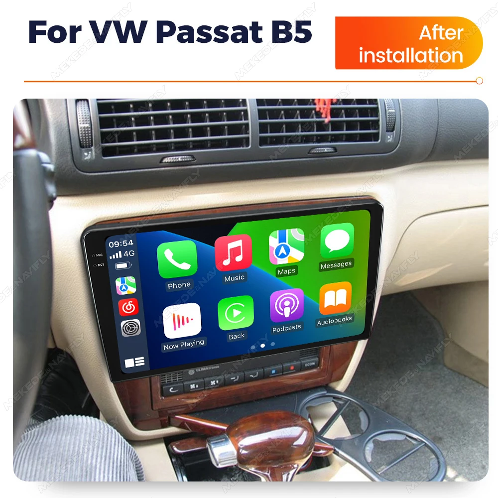 MEKEDE Car QLED Screen FM AM ADAS DVR 8core WiFi 4G LTE 8+256G Car-play Auto for VW Passat B5 360 Camera Navigation System