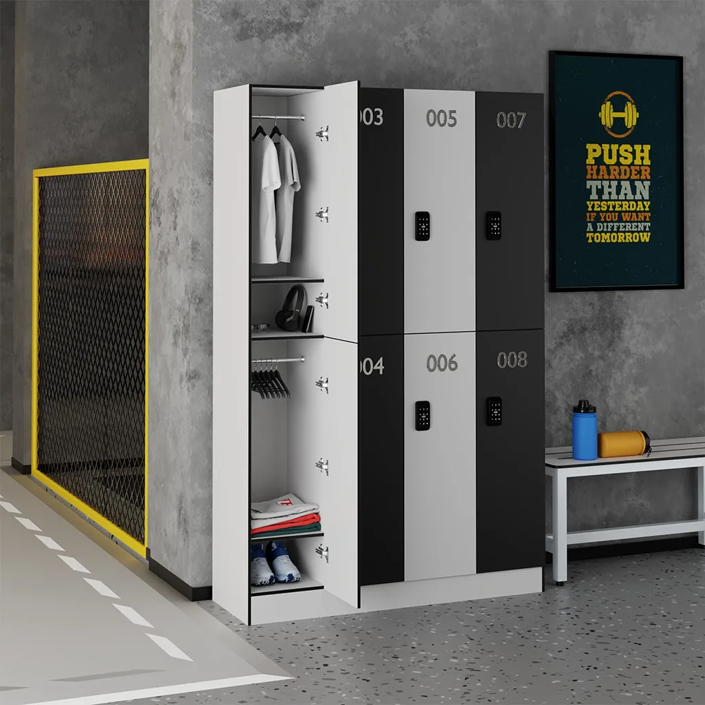 Innovative Design Large Capacity 4 Door Steel Locker Cabinet Customized Size Public Z Shape Clothes Locker for Storage