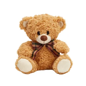 Customizable Small Plush Teddy Bear with Bow Tie Soft PP Cotton Filled Stuffed Animal