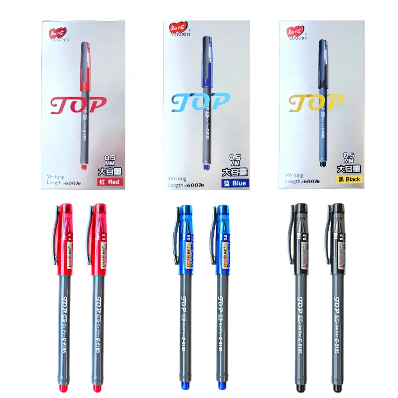 Zhixin G-5185 0.5mm Fine Point Gel Ink Pen - Durable Jumbo Refill