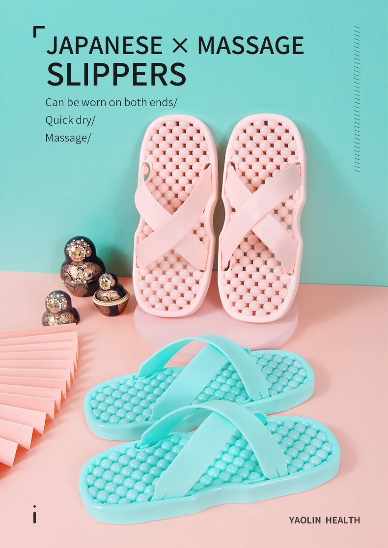 New Arrival PVC Healthy Slide Sandals PVC Massage Slipper with Two Heads