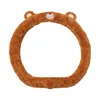 Rabbit fur brushed bear steering wheel cover light brown 38d