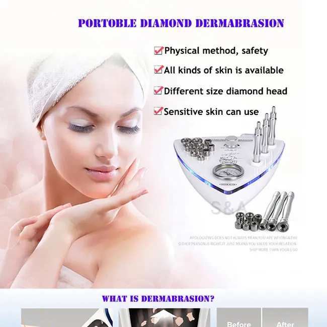 Sa-zp01 Micro Diamond Dermabrasion 12 Tip Skin Peeling Vacuum Suction ...