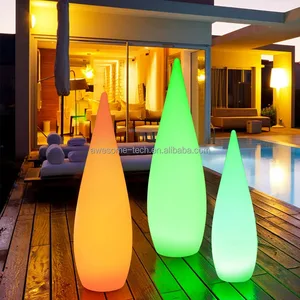 Modern 16-Color Rain Drop LED Floor Lamp Plastic Body Remote Control for Home Living Room Hotel Garden Decoration