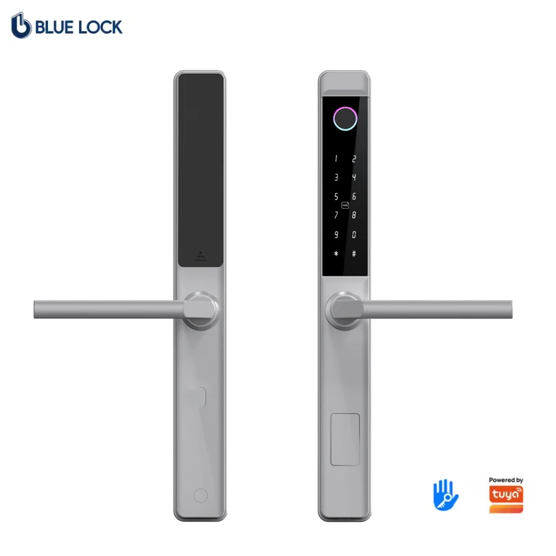 Bluelock Modern Design Waterproof Smart Door Lock Fingerprint Password Black/Sliver Security Lock for Home Door