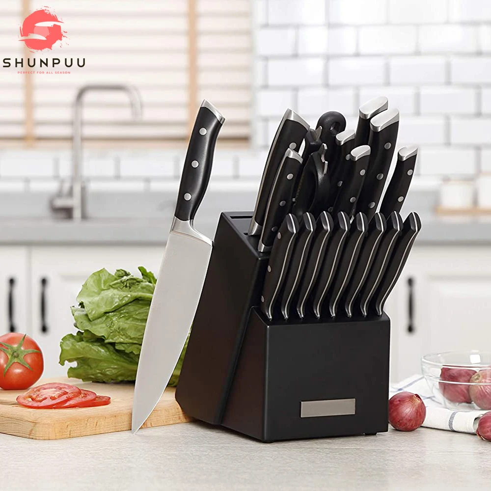Dropship 13 Pieces Kitchen Knife Set With Block; German Steel