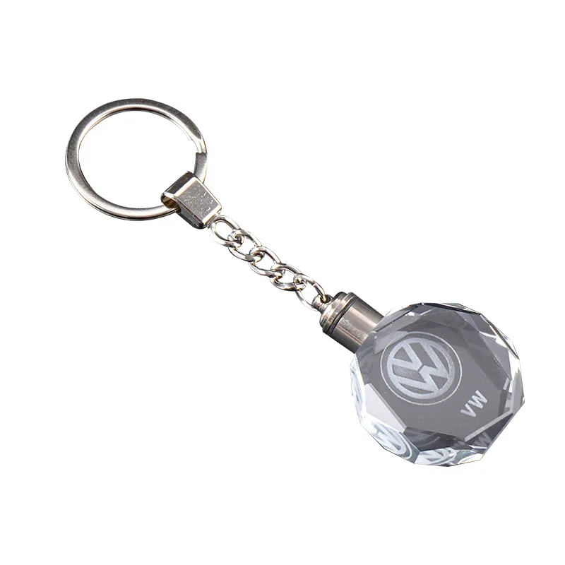 Colorful Lighting Led Keychain Car Designs Logo Crystal Keychain for Promotion Gift Can Be Custom Photo Pictures