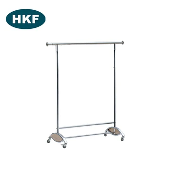 Heavy-Duty Adjustable Chrome Metal Garment Racks for Showroom Retail Wire Display for Shopping Malls and Supermarkets