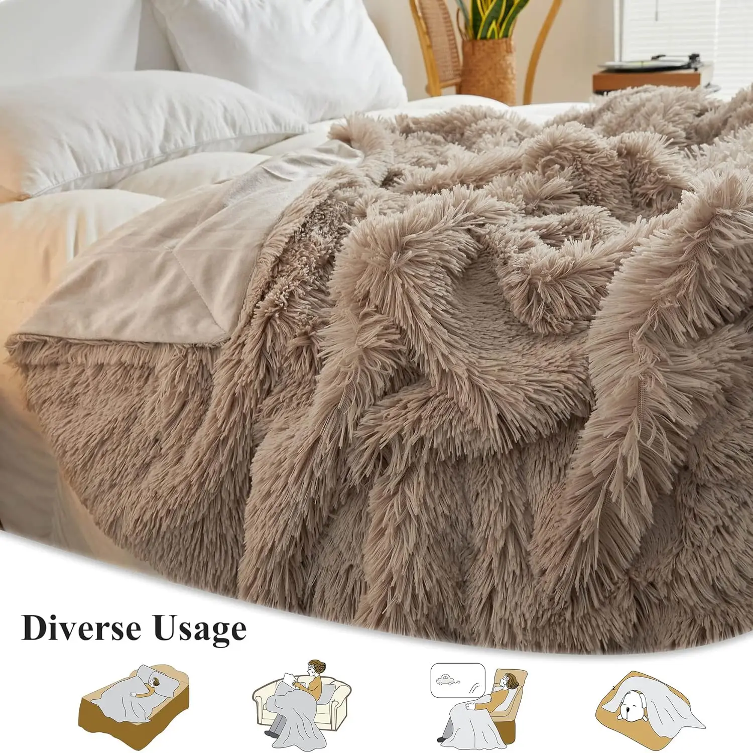Brown Faux Fur King Size Fluffy Throw Shop Our Factory Luxury