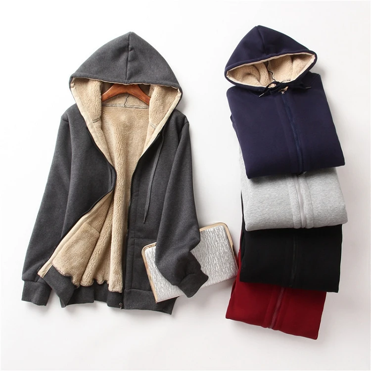 Sudaderas Gruesas Y Cálidas Para Mujer,Ropa Con Forro Polar De Manga Larga  Con Cremallera,De Invierno,De Alta Calidad - Buy Zip Sudadera Con  Capucha,Alta Calidad Sudaderas Con Capucha,Sudaderas Con Y Sin Capucha Para