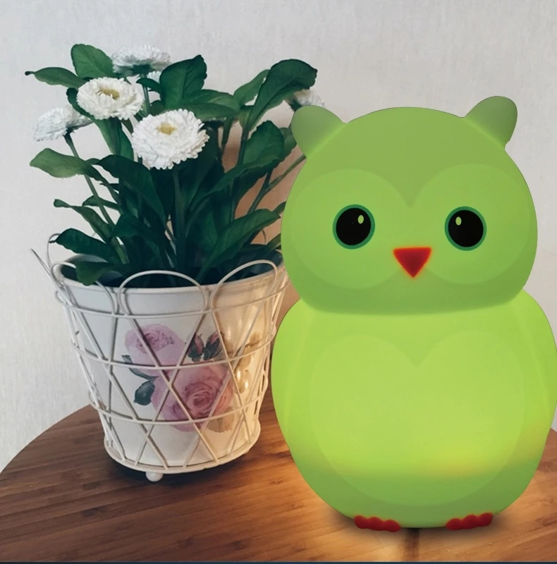 Oem Cute Owl Lamp Led Night Light Kids Desk Bedroom Sleep Veilleuse 3d ...