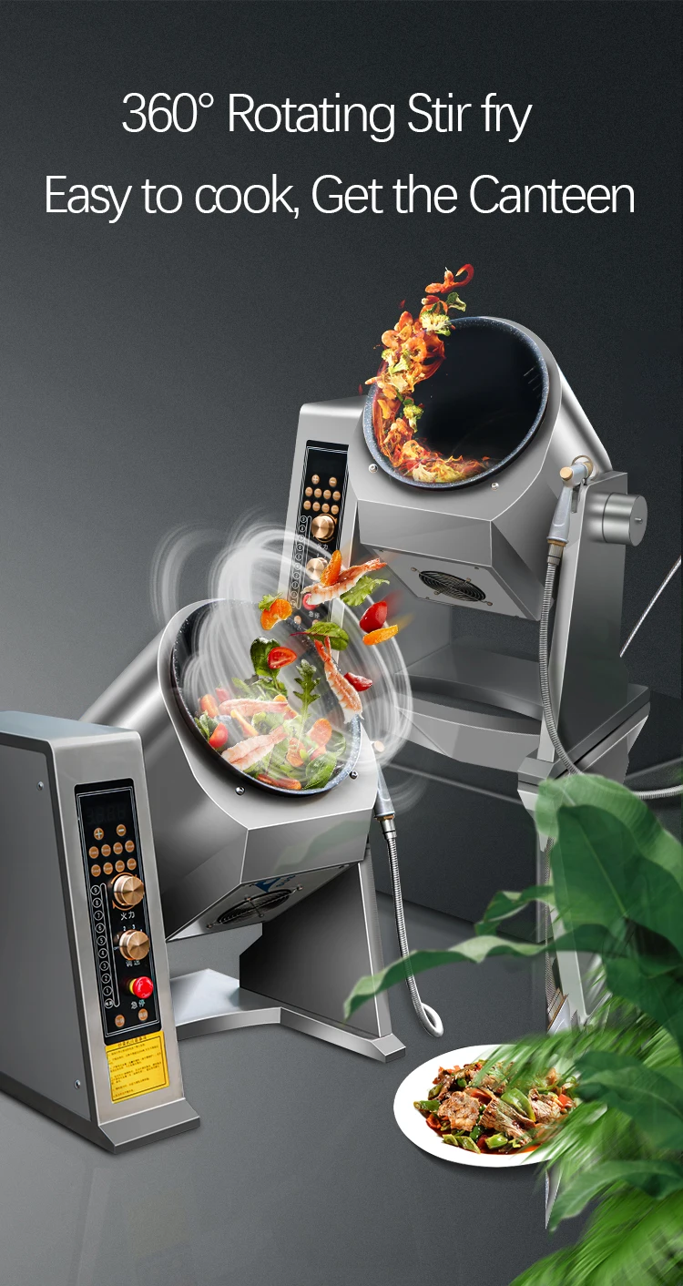 Chefmax Custom 3500W Food Cooker Electric Stir Fry Commercial Machine Automatic Intelligent Cooking Wok Robot Fried Rice Machine