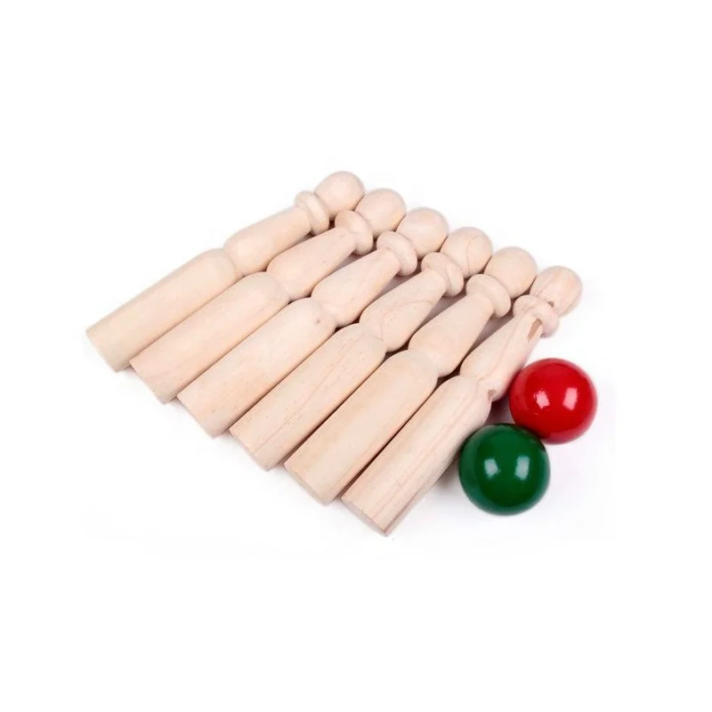 kids wooden garden lawn bowling pins yard of skittles