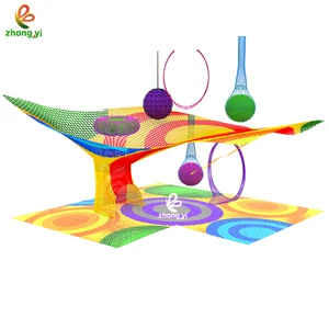 2026 Attractive Kids Indoor Playground Equipment Crocheted Rainbow Climbing Net with Steel Frame for School & Shopping Mall Use