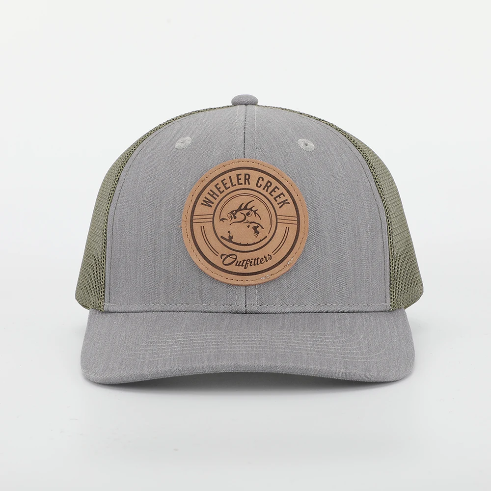 Custom Logo 6 Panel Mens Premium Fashion Grey Cotton Twill Low Profile ...