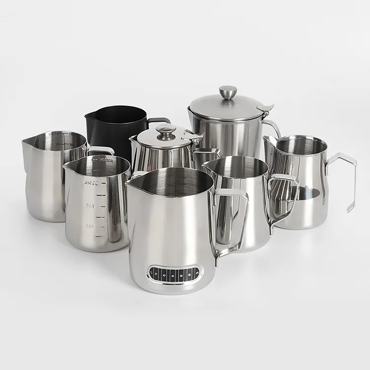 Special Price Stainless Steel Milk Frothing Pitcher 350ml & 600ml Metal Milk Jug for Frothing Perfect Coffee & Tea Drinks