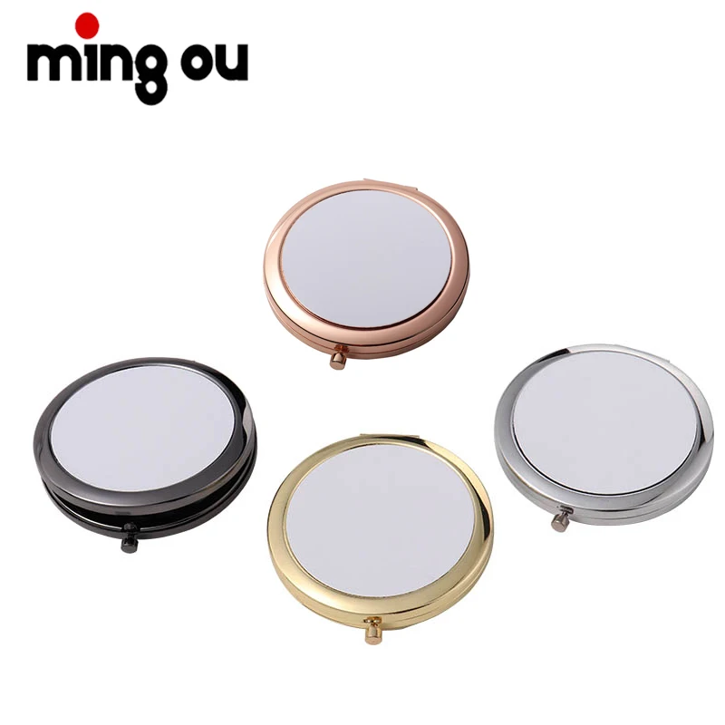 Custom Makeup Mirror DIY Photo Small Mini Compact Mirror Custom Sublimation Metal Compact Mirror