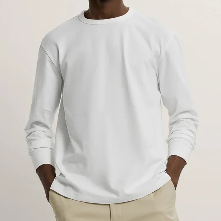 Custom Men's Long Sleeve Tshirt High Quality Heavyweight Luxury Blank