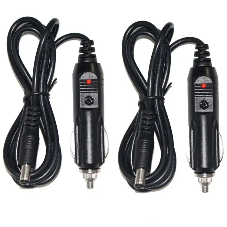 Cigar Power Adapter Charger with Dc 3a 12 Volt 2 Separate Fused Straight Type Auto Cables 12v Car Cigarette Lighter Plug for Car