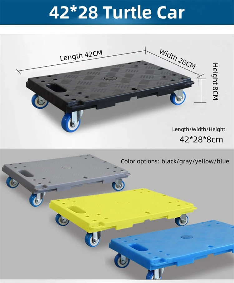 Portable Caster Plastic Turnover Car Supermarket Handling Turtle Car ...