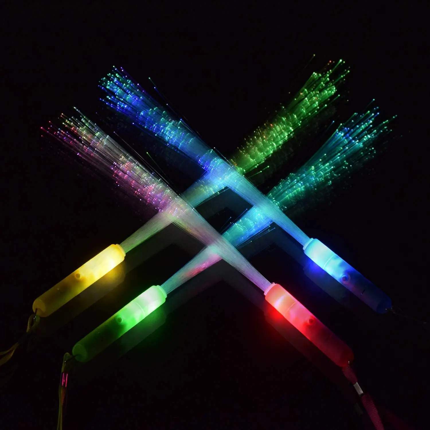 Fiber Optic Glow Wands Bulk with LED Light Up, 3 Flashing Models Sticks  with Included Batteries for …See more Fiber Optic Glow Wands Bulk with LED