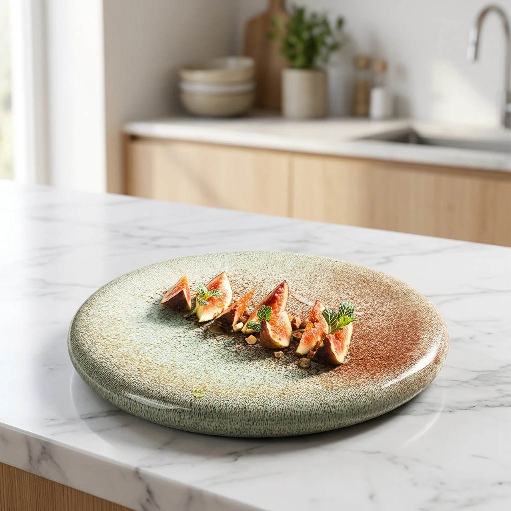 Wholesale High End Stone Feel Serving Tray for Restaurant Fine Dining Tableware Unique Sushi Cake Dessert Ceramic Flat Plates