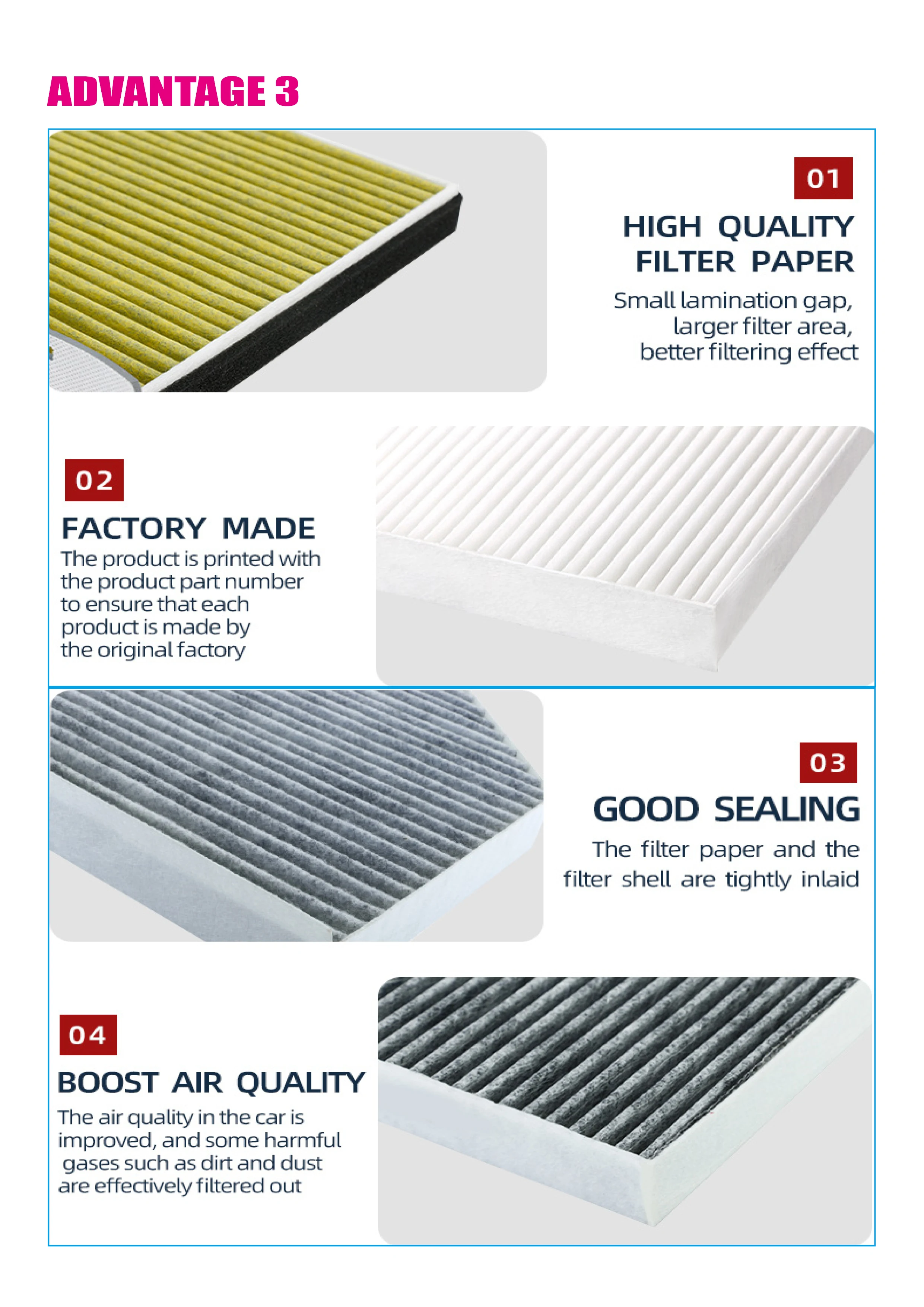 Auto Air Conditioning Filters Car Cabin Filter Av6n19g244aa 1709013 1776360 For Ford Cars