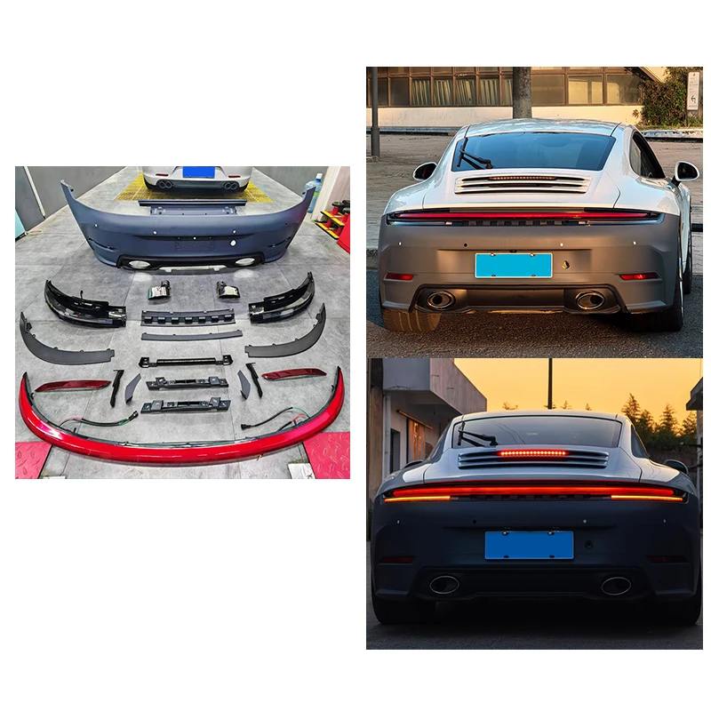 2012-2018 911 991 Car Modification Upgrade 992 Rear Bumper Mudguard Taillight Brake Turn Signal