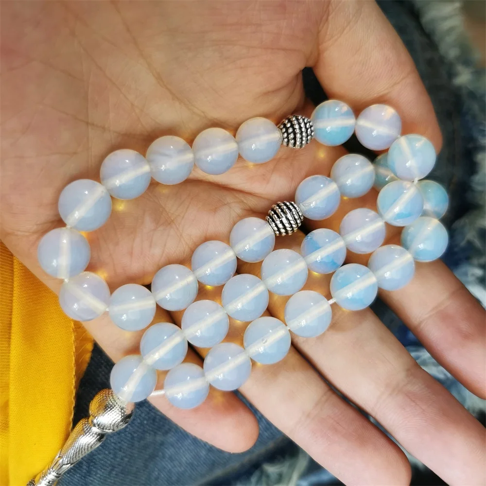 BaronHong 33-Prayer Tasbih Beads Musulmano Islamico 6mm Rosario Agata Naturale Pura (nero, M