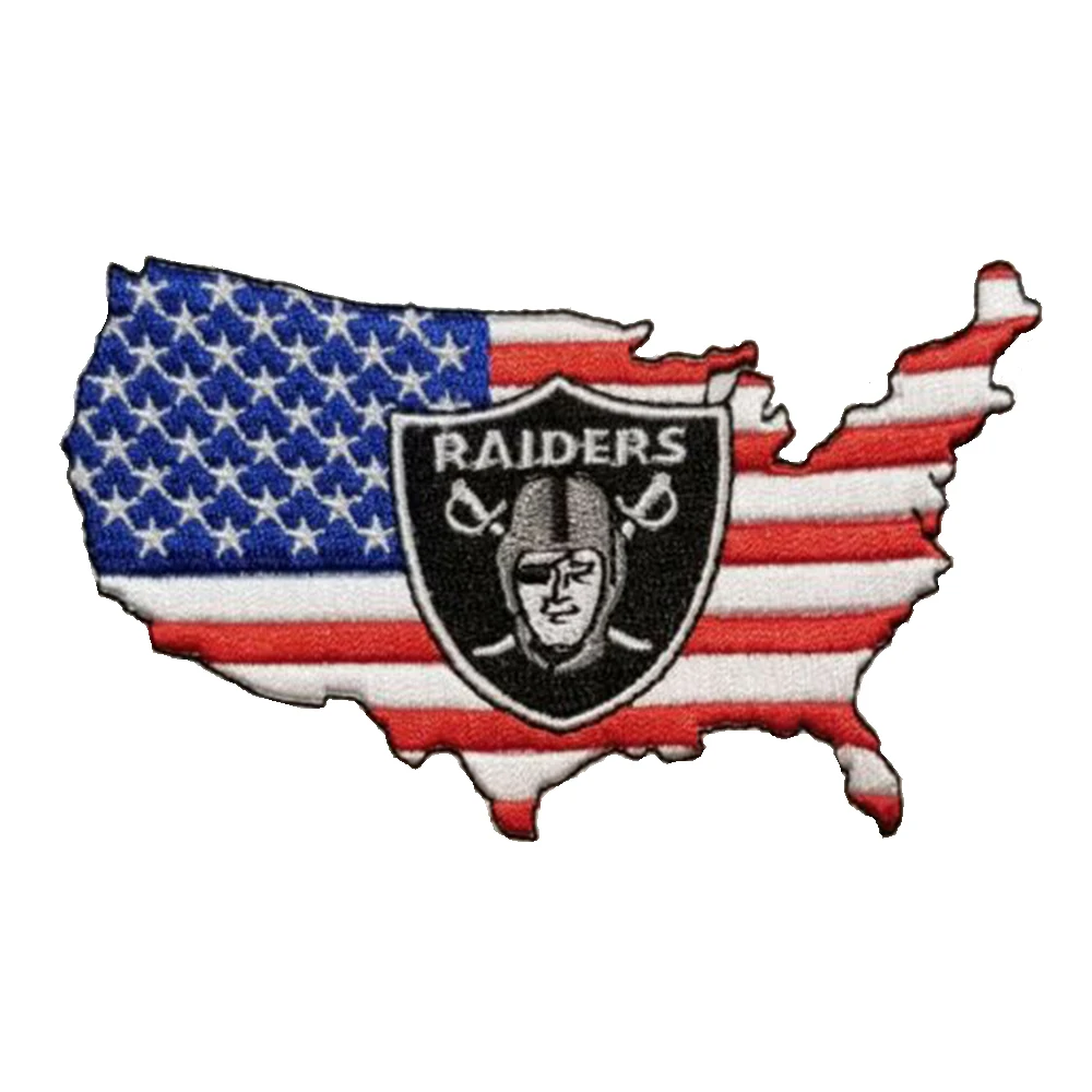 Oakland Raiders Patch, NFL Sports Team Logo, Size: 3.7 x 3.9 inches -  EmbroSoft