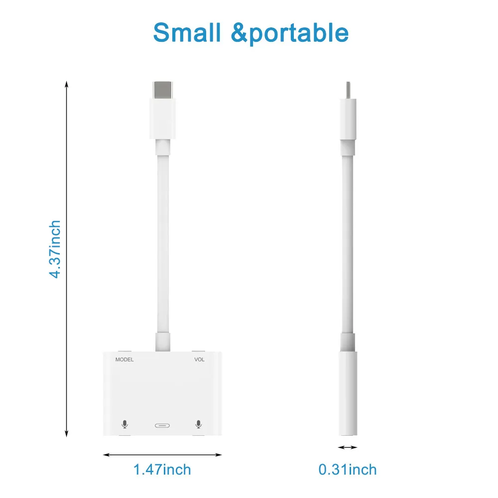 
 Высококачественный разветвитель звуковой карты USB C, аудиоадаптер 3 в 1 с Type C на 3,5 мм, аудиоадаптер  