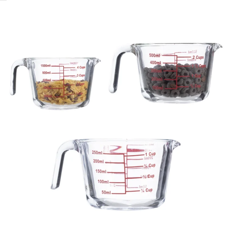 High Borosilicate 3 Piece Glass Measuring Cup Set - Buy High