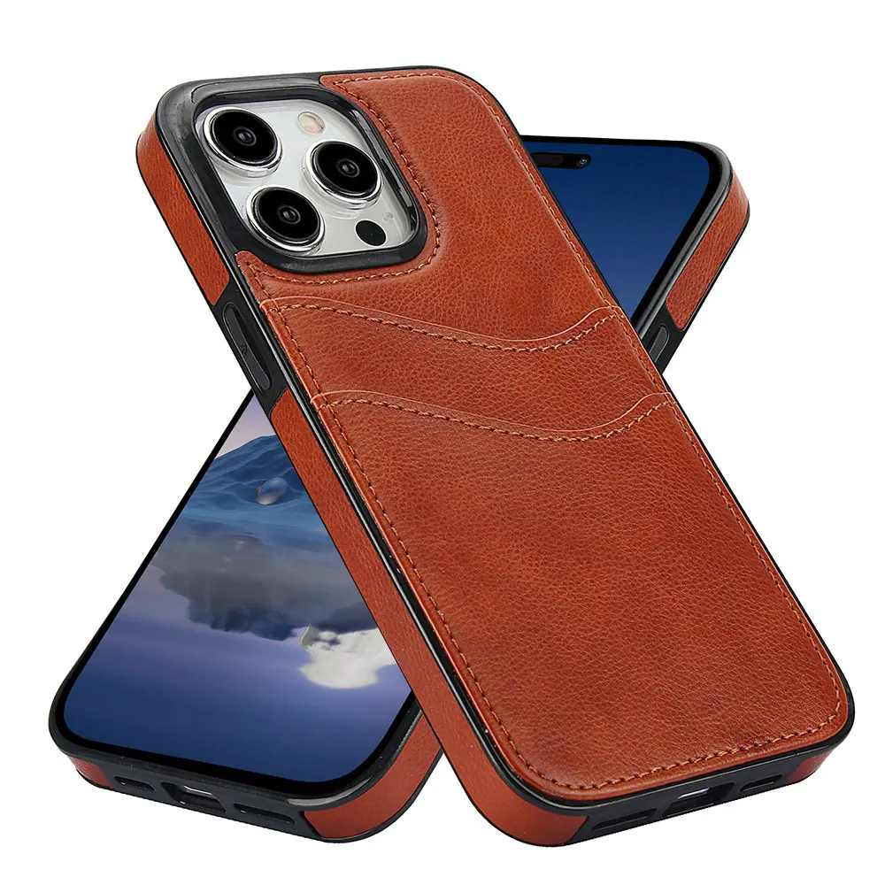 Funda de teléfono de cuero PU para iPhone 15 14 13 12 11 Xr Xs Max Pro Plus, fundas de billetera, simple, negocio, lujo Sjk460 Laudtec  