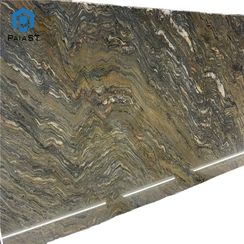 product brazilian natural gold silk quartzite slab exotic stone for countertop and villa decoration-0