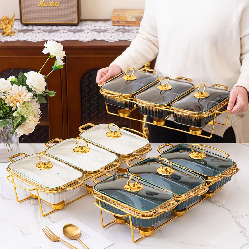 Wholesale High Quality Ceramic Chafing Dish Casseroles Hot Pot Food