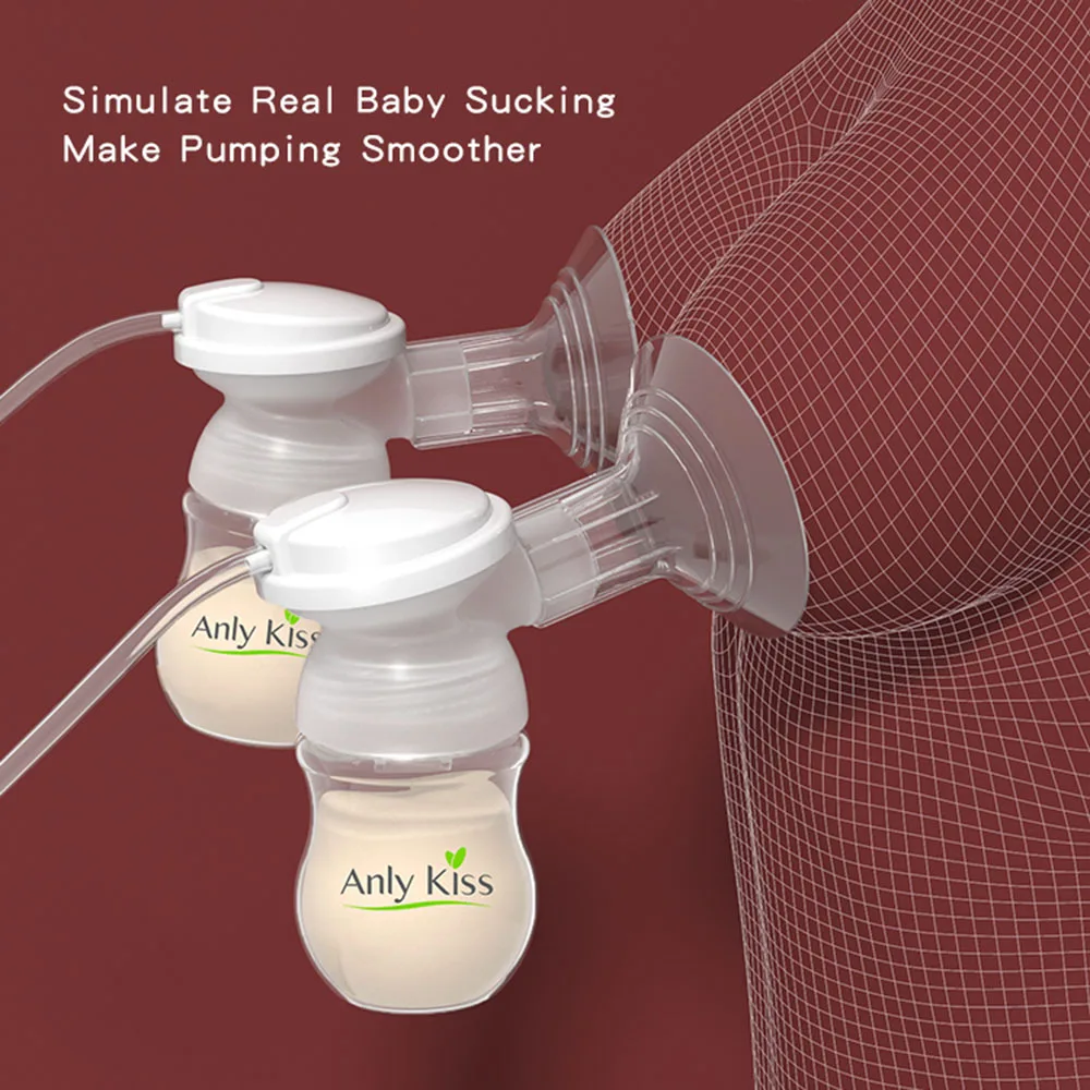 Anly Kiss Electric Breast Milk Pump Quietest Motor 2-in-1 Stimulation Expression BPA Free 24mm Silicone Breast Shield