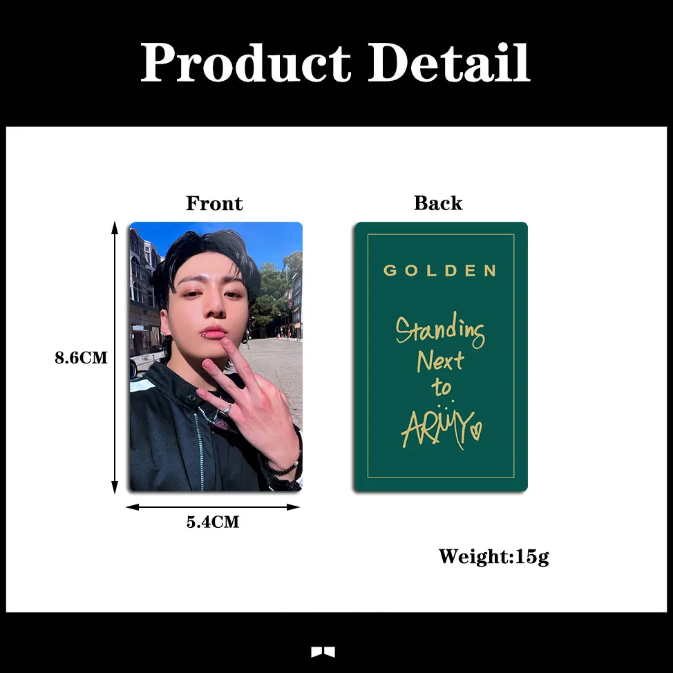 KPOP Bangtan Boys JUNGKOOK Golden Photocard - Kpop Photo Cards
