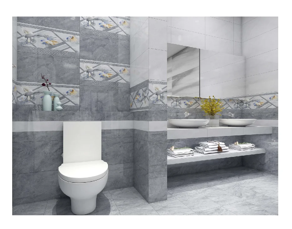 Foshan 30x60 Lüks banyo seramik fayans duş tuvalet 3d dekorasyon porselen Duvar yer karoları